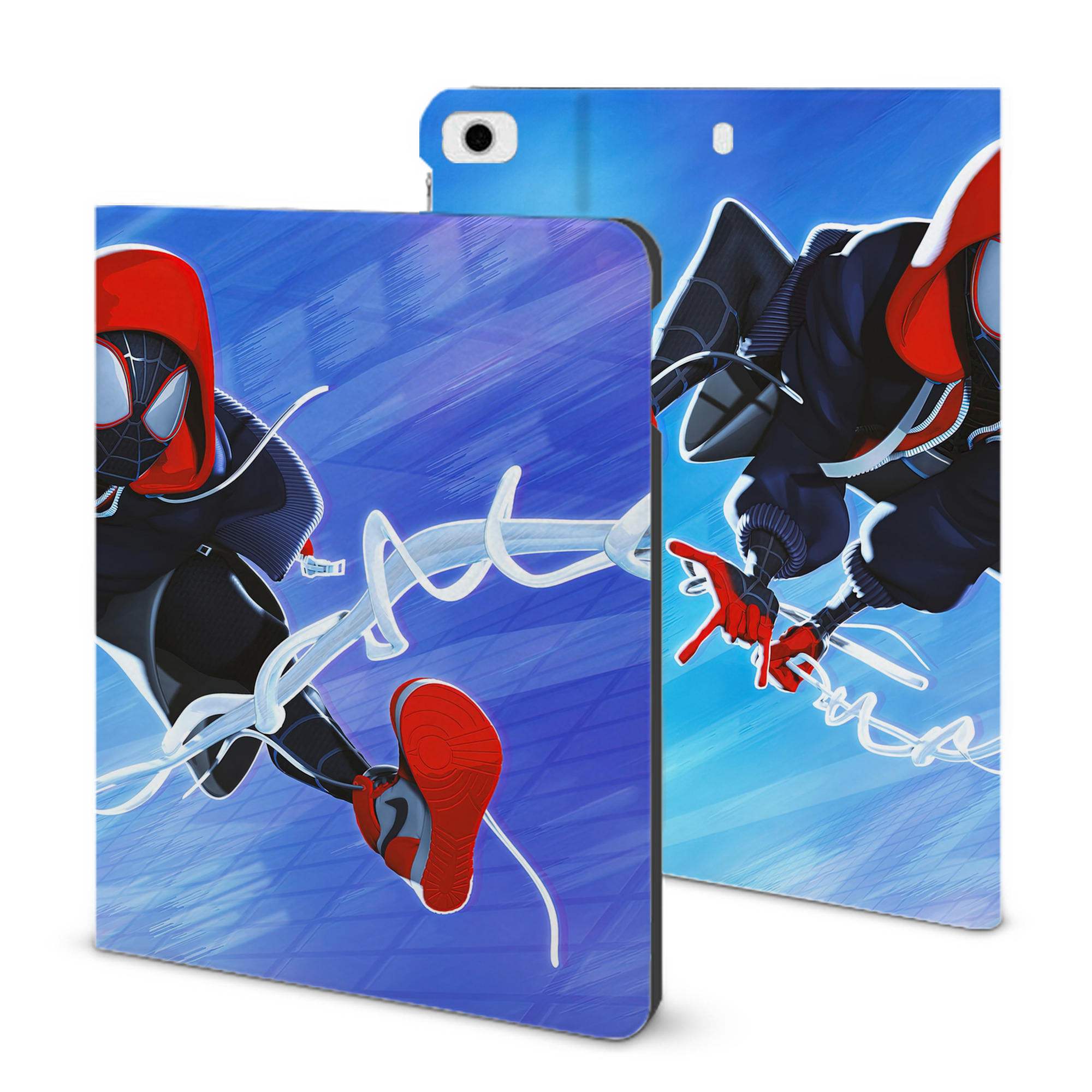 （画像用） Spider Man スパイダーマン IPad ケース ブック型 PUレザー TPU 耐衝撃 軽量 薄型 ペン収納なし 全面保護 IPad 各モデル対応